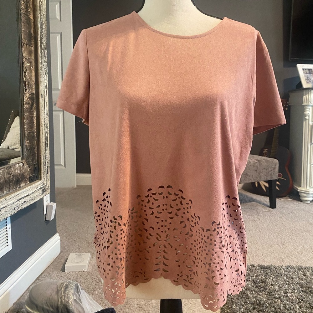 Suede-like material with peep cut out